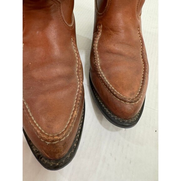 Vintage Nitro Tan Leather Western Cowboy Stitched Boot Men 8 Steel Toe Insulated - Picture 6 of 11